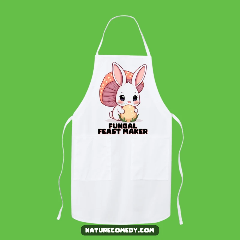 Funny Bunny Mushroom Apron: Whimsical Kitchen Fun for Magical Cooks!