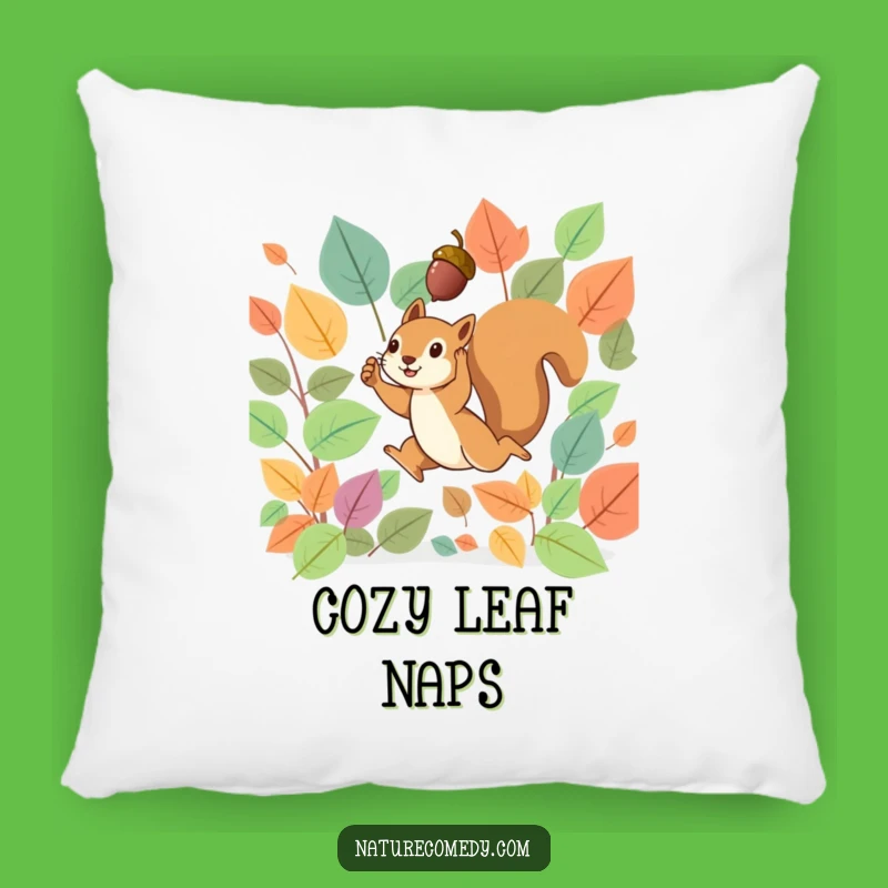 Funny Squirrel Pillow: Cozy Autumn Leap, Adorable Funny Gift