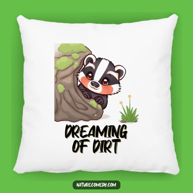 Funny Curious Badger Pillow: Cuddle Up with Woodland Charm