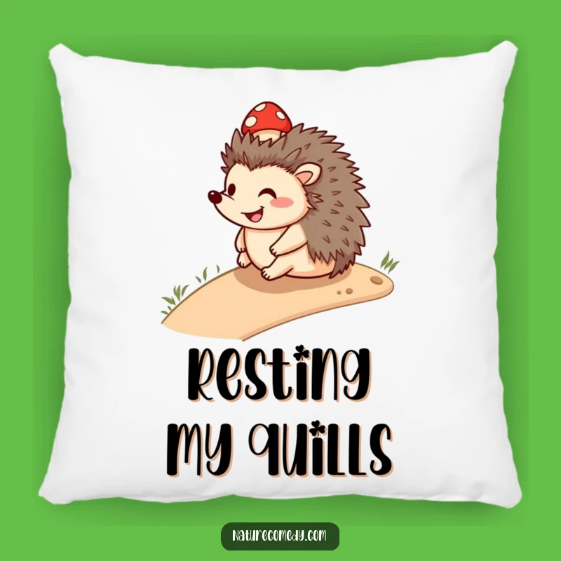 Funny Smiling Hedgehog Pillow: Cuddle Up with Woodland Cheer