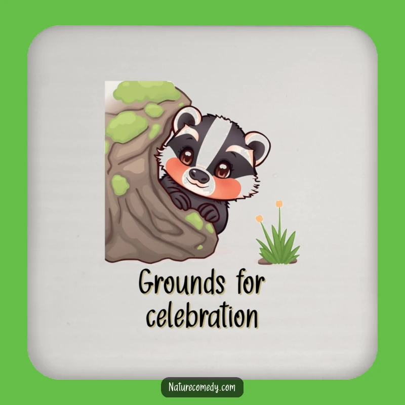 Funny Curious Badger Coasters: Protect Surfaces with Woodland Charm