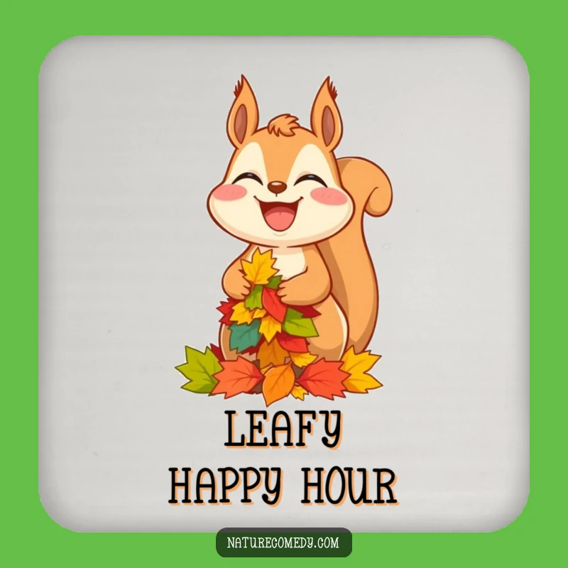 Funny Squirrel Coaster: Hilarious Autumn Protection for Tables!