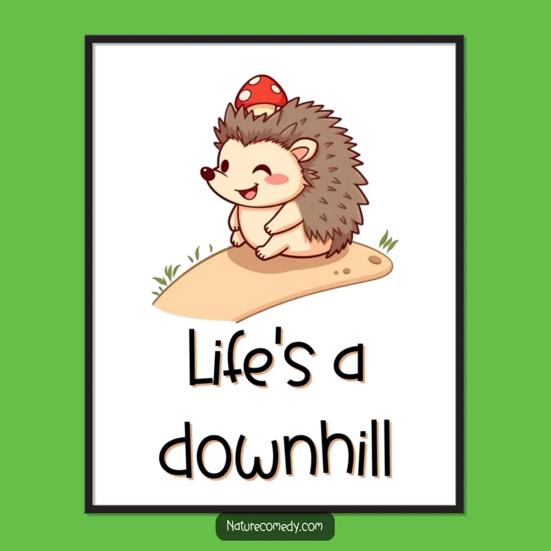 Funny Smiling Hedgehog Art Print: Bring Woodland Cheer to Your Walls