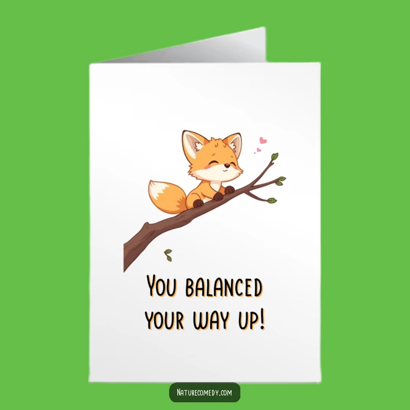 Free Printable Fox Congrats Card - Funny Downloadable Gift, Achieving Goals