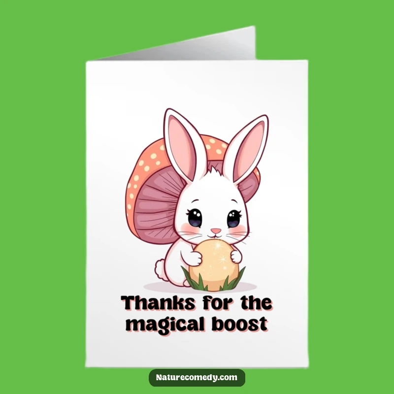 Free Printable Thank You Card: Bunny & Sparkling Mushroom Downloadable Gratitude