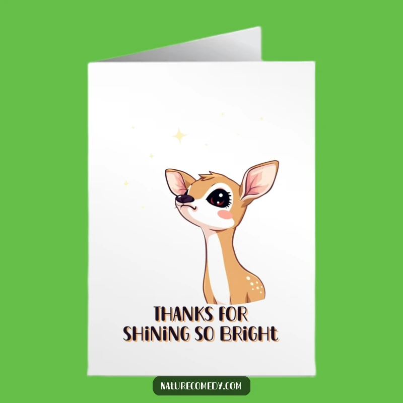 Free Printable Thank You Card: Fawn & Stars Downloadable Gratitude Gift