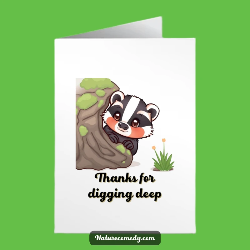 Free Printable Badger Thank You Card - Funny Downloadable Gift, Grateful Creature