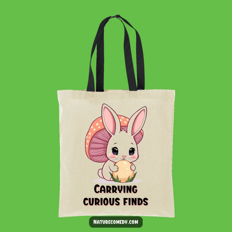Funny Bunny Mushroom Tote Bag: Magical Carry-All for Curious Souls!